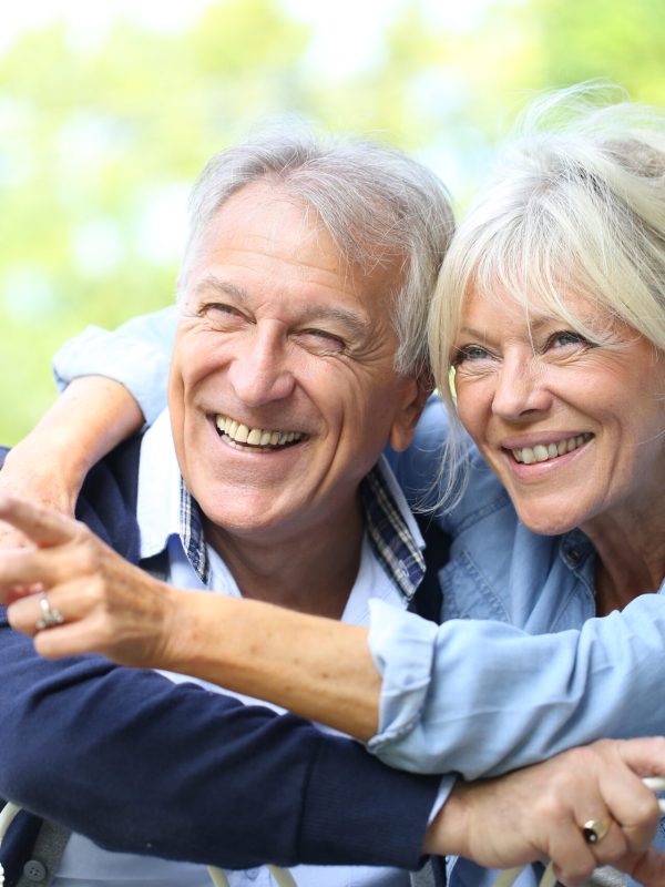 Senior couple enjoying day outside